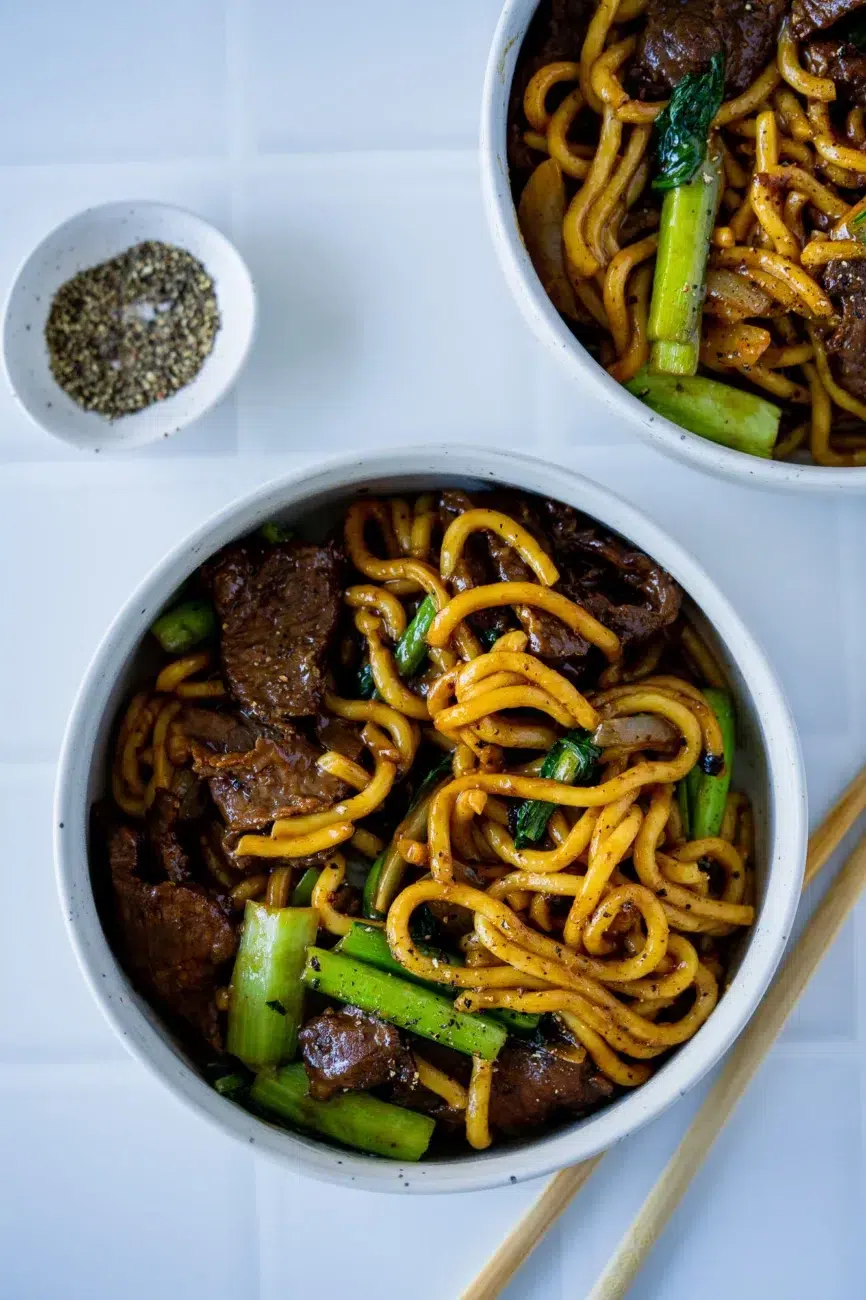 Black Pepper Beef Noodles recipe