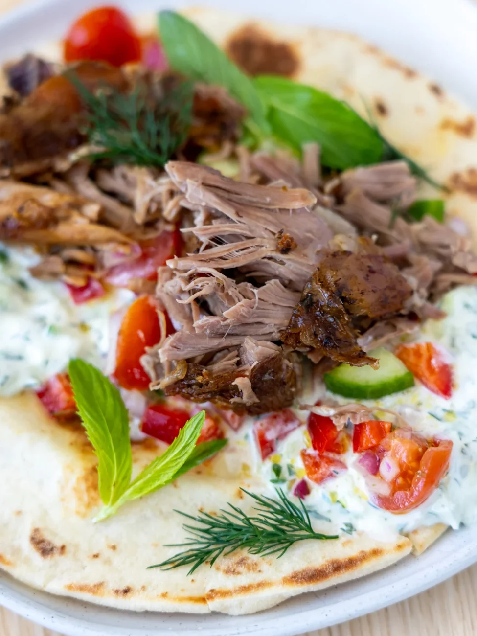 Greek Slow Roasted Lamb Shoulder Tacos