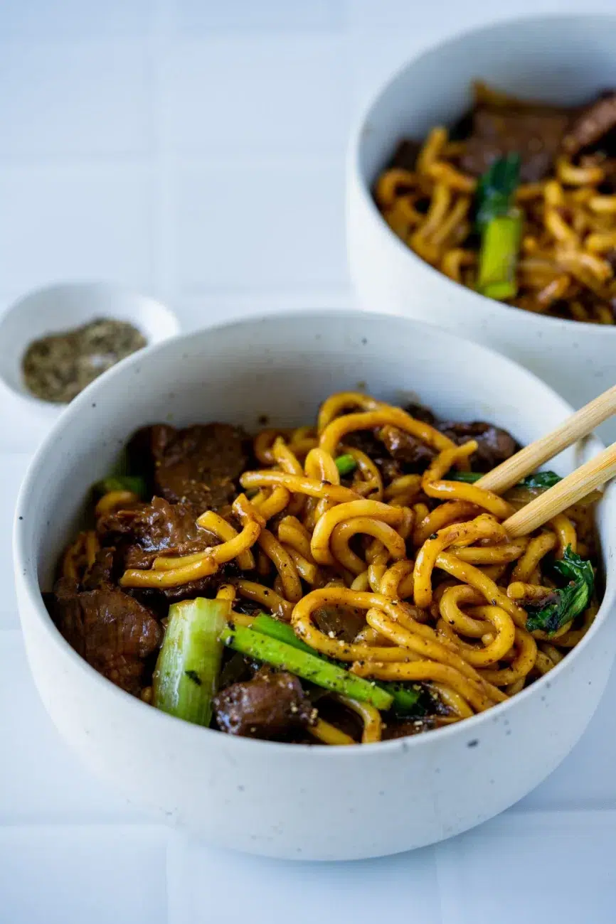 Serving of Black Pepper Beef Noodles